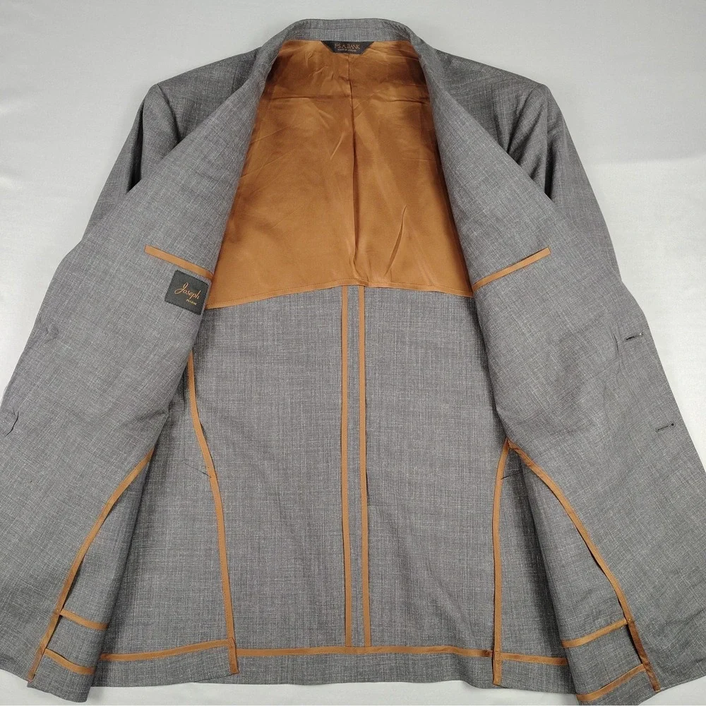 Joseph Jos A Bank 50L Charcoal Plainweave Half Lined Blazer Sport Coat EUC